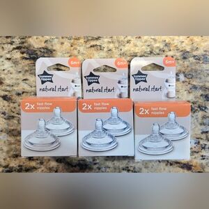 Tommee Tippee Natural Start Fast Flow Replacement Nipples - Clear (6m+)